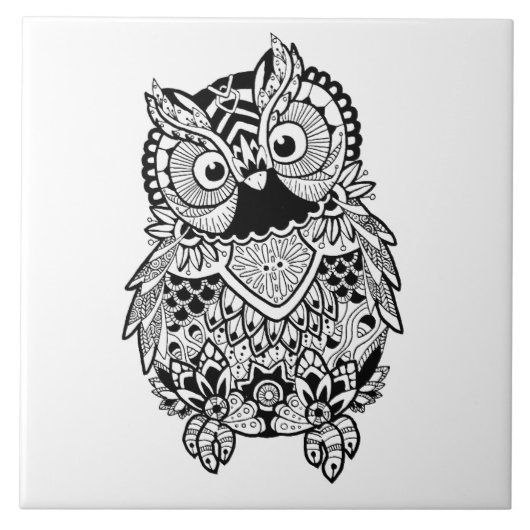 Carreau Mandala Owl (Devant)