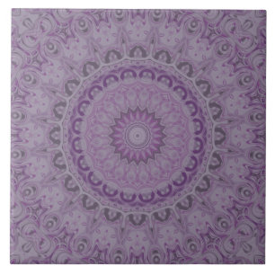 Carreau Mandala Rêve à l'aquarelle dans des nuances de pou