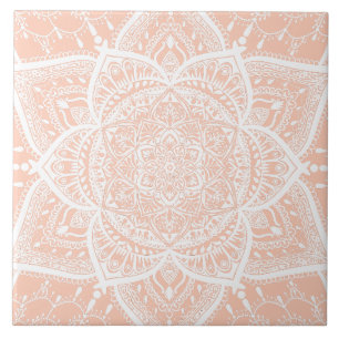 Carreau Mandala rose et blanc - Loergann en Apricot
