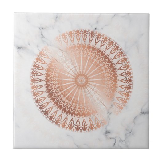 Carreau Mandala Rose Gold Marbre Gris (Devant)