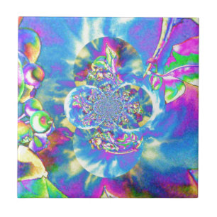 Carreau Mandala solaire Blueberry