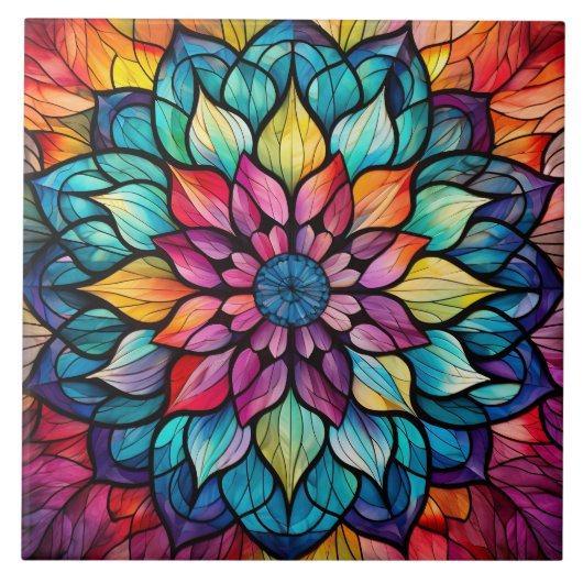Carreau Mandala Stained Glass (Devant)