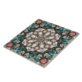 Carreau Mandala Turquoise Abstraite (Côté)