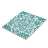 Carreau Mandala turquoise et blanc - Loerganen Spruce Bleu (Côté)