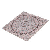 Carreau Mandala vintage en Rose, Brown et bleu (Côté)