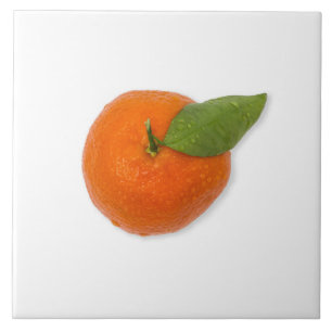 Carreau Mandarin avec feuille verte