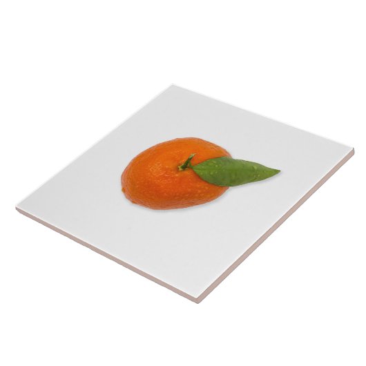 Carreau Mandarin avec feuille verte (Côté)