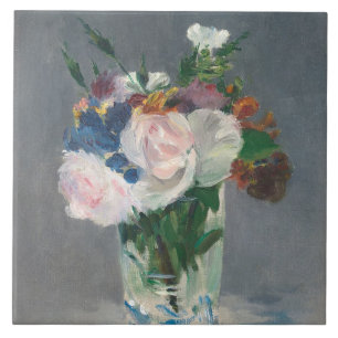 Carreau Manet   fleurit dans un vase en cristal, c.1882