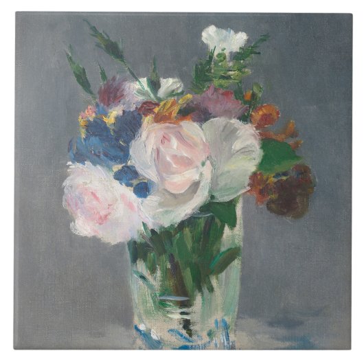 Carreau Manet | fleurit dans un vase en cristal, c.1882 (Devant)