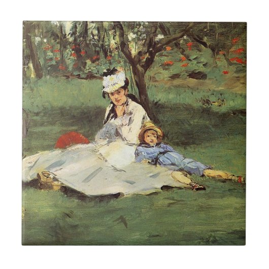 Carreau Manet Impressionniste Français Famille Jardin Pein (Devant)
