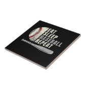Carreau Manger Dormir Baseball Répéter Drôle Joueur de Bas (Côté)