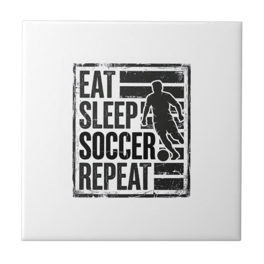 Carreau Manger Dormir Football Répéter Conception de Chemi (Devant)