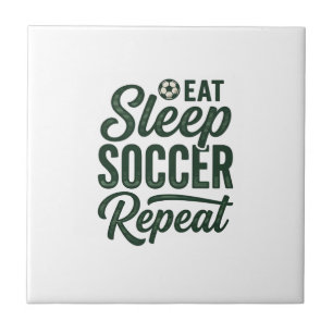 Carreau Manger Dormir Football Répéter Conception de T-Shi