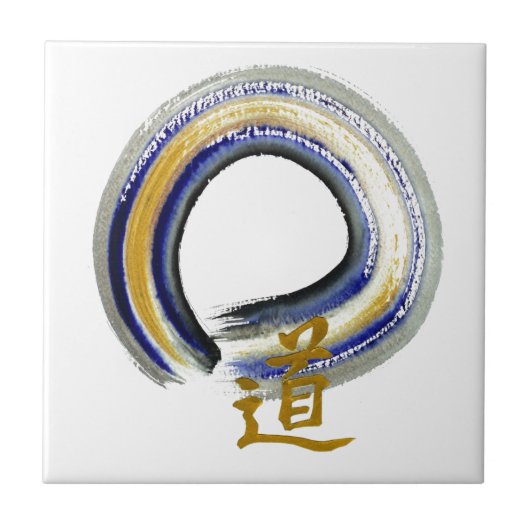 Carreau Manière bleue, zen Enso (Devant)