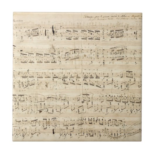 Carreau Manuscrit de la Chopin de musique de la feuille d' (Devant)