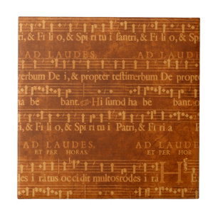 Carreau Manuscrit médiéval de musique, couleur de rouille