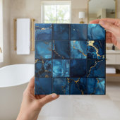 Carreau Marble Mix 4x4 Squares Blue ID1186c
