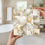 Carreau Marble Mix 4x4 Squares Ivory ID1186b