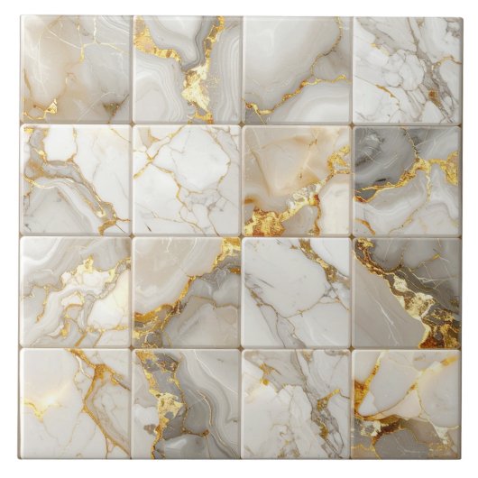Carreau Marble Mix 4x4 Squares Ivory ID1186b (Devant)