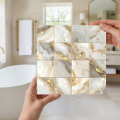 Carreau Marble Mix 4x4 Squares Ivory ID1186c