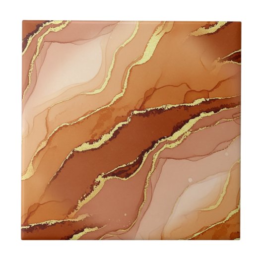 Carreau Marbre à Fracture Dorée Tons Terre Fluide (Devant)