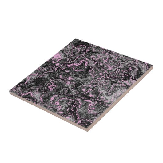 Carreau Marbre abstrait rose et gris (Côté)