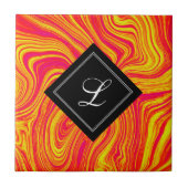 Carreau Marbre Abstrait rouge jaune jaune liquide (Devant)