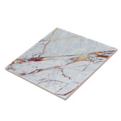 Carreau Marbre blanc à veines bronze ID1182b (Côté)