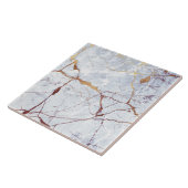 Carreau Marbre blanc à veines de bronze ID1182a (Côté)