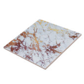 Carreau Marbre blanc à veines de bronze ID1182c (Côté)