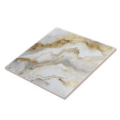 Carreau Marbre Blanc De Luxe Et Encre D'Alcool Abstrait (Côté)