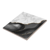 Carreau Marbre blanc de Parties scintillant en or Black Ag (Côté)