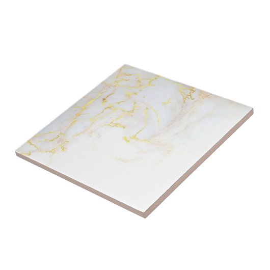 Carreau Marbre blanc d'or Modèle sur mesure (Côté)