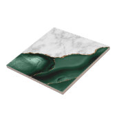 Carreau Marbre Blanc Doré Agate Vert Emeraude (Côté)