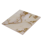 Carreau Marbre Blanc Doré Pailleté ID1171a (Côté)