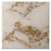 Carreau Marbre Blanc Doré Pailleté ID1171b (Devant)