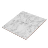 Carreau marbre blanc et noir chic moderne (Côté)