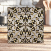 Carreau Marbre blanc et or luxueux Arabesque