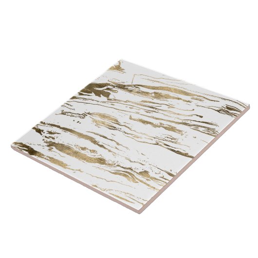 Carreau Marbre blanc moderne Abstrait (Côté)
