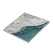 Carreau Marbre blanc moderne avec Turquoise foncé et or (Côté)