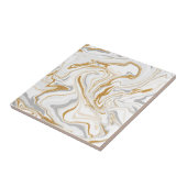 Carreau Marbre blanc, or et gris comme des persiennes Flui (Côté)