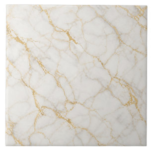 Carreau Marbre Blanc Or Luxe Motif Sans Couture