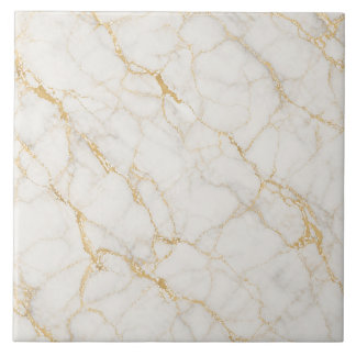 Carreau Marbre Blanc Or Luxe Motif Sans Couture