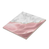 Carreau Marbre Blanc Pailleté d'Or Agate Rose (Côté)
