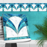 Carreau Marbre bleu Art déco et Aquamarine<br><div class="desc">Marbre bleu Art déco et Aquamarine</div>