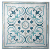 Carreau Marbre bleu marocain & Pearl (Devant)