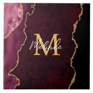 Carreau Marbre d'agate rouge et or