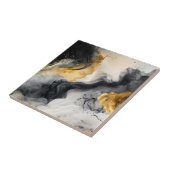 Carreau Marbre d'aquarelle noir et or (Côté)