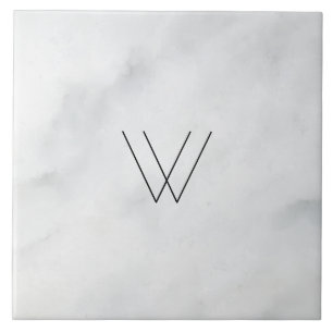 Carreau Marbre de blanc de monogramme