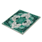 Carreau Marbre de Mosaïque Ornement vert et blanc (Côté)